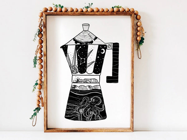 Moka Pot Cofee Print