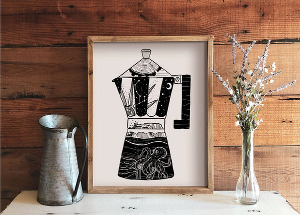 Moka Pot Cofee Print