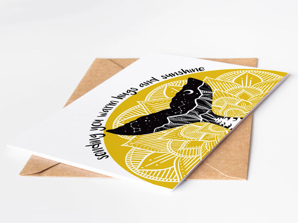 Sending You Warm Hugs and Sunshine; Greeting Card