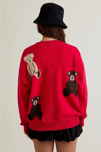 Teddy Bear Graphic Cardigan
