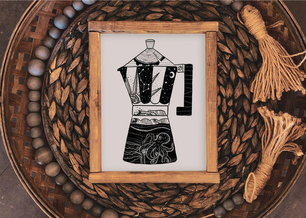 Moka Pot Cofee Print