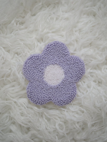 Handmade Punch Needle Mug Rug - Flower