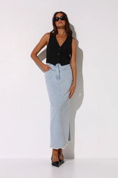 BAILEY MAXI DENIM SKIRT