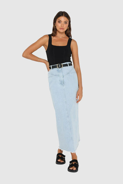 BAILEY MAXI DENIM SKIRT