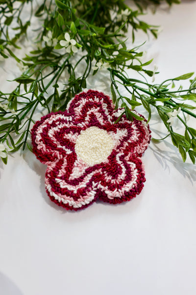 Handmade Punch Needle Mug Rug - Flower Valentine's Collection