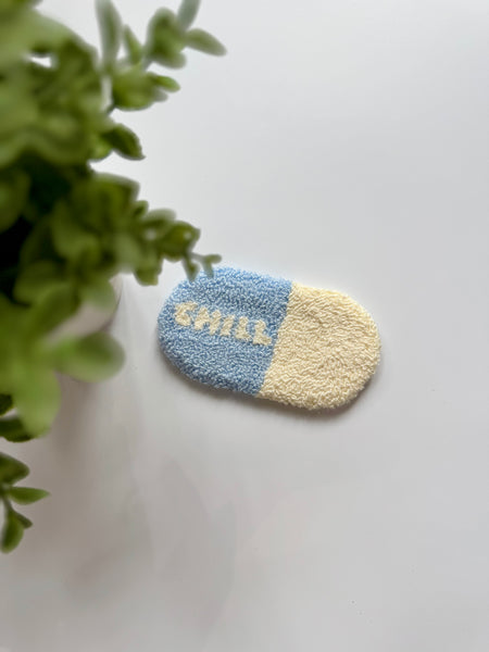 Handmade Punch Needle Rug Mug - Chill Pill