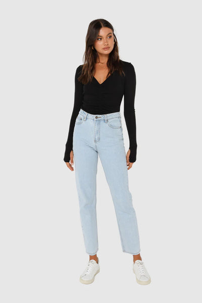 HAZEL LONG SLEEVE TOP - BLACK (LAST ONE)