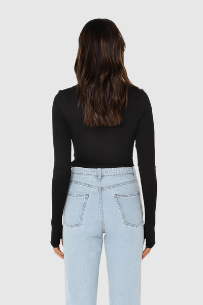 HAZEL LONG SLEEVE TOP - BLACK (LAST ONE)