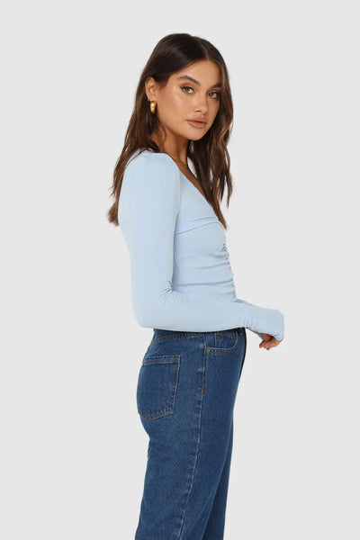 HAZEL LONG SLEEVE TOP - BLUE (LAST ONE)