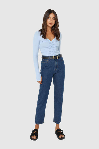 HAZEL LONG SLEEVE TOP - BLUE (LAST ONE)