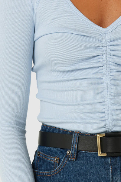 HAZEL LONG SLEEVE TOP - BLUE (LAST ONE)