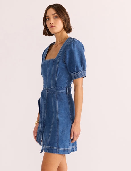Ellis Denim Panel Mini Dress (LAST ONE)