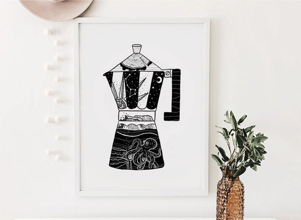 Moka Pot Cofee Print