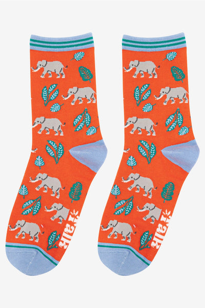 Women's Elephant Print Bamboo Socks