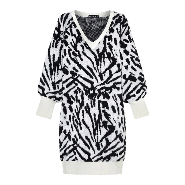 ELIZABETH ABSTRACT JACQUARD MIDI DRESS (LAST ONE)