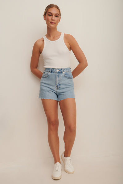 RAW HEM SLIT DENIM SHORTS (LAST ONE)
