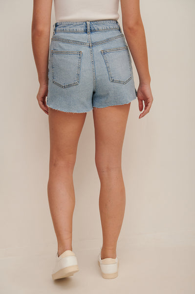 RAW HEM SLIT DENIM SHORTS (LAST ONE)