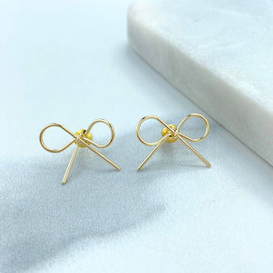 18k Gold Filled Bow Stud Earrings