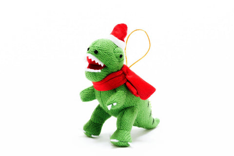 Knitted T Rex Dinosaur Christmas Ornament, Christmas Decor
