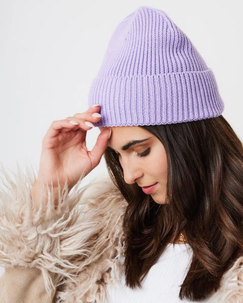 Recycled Beanie in Lilac