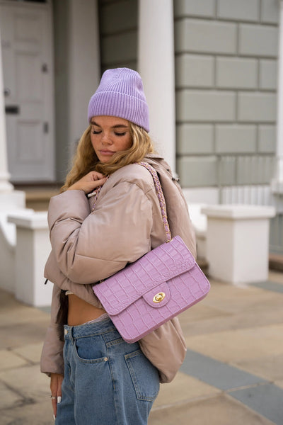 Recycled Beanie in Lilac