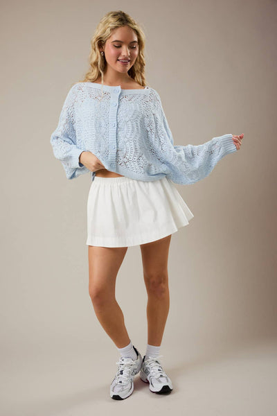 LONG SLEEVE CROCHET CARDIGAN