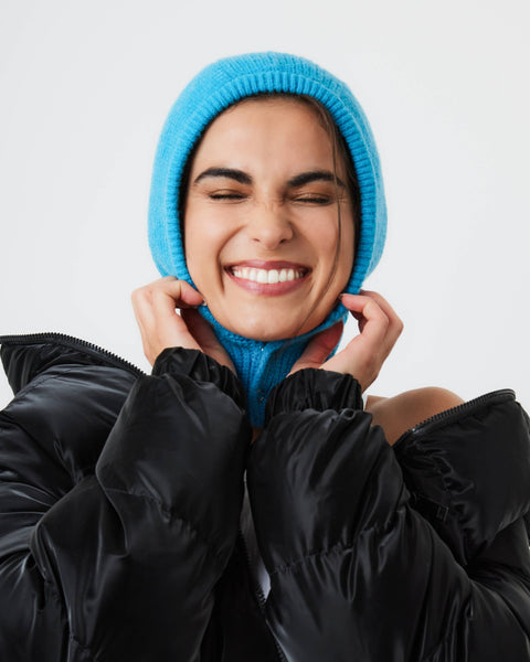 Button Up Balaclava in Blue