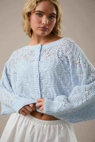 LONG SLEEVE CROCHET CARDIGAN