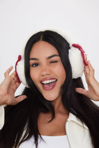 Fluffy Faux-Fur Earmuffs with Bows