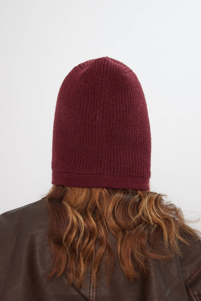 Knitted Bonnet in Burgundy