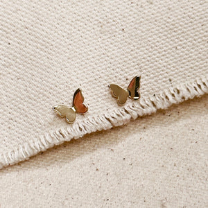 18K Gold Filled Mini Butterfly Stud Earrings