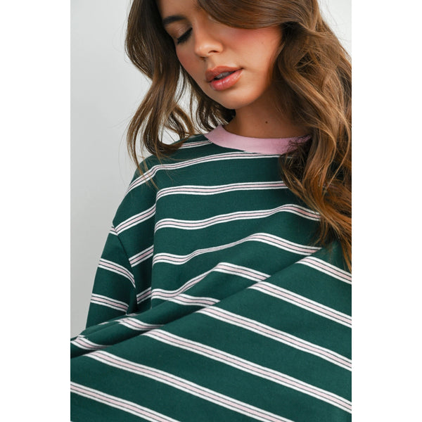 Striped Boxy Cropped T-Shirt