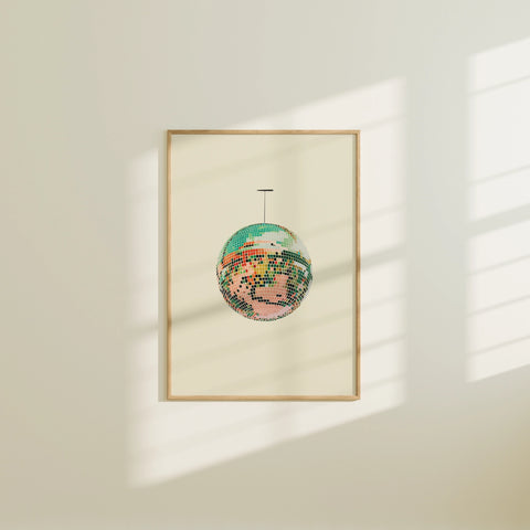 Vintage Discoball/Mirrorball Art Print