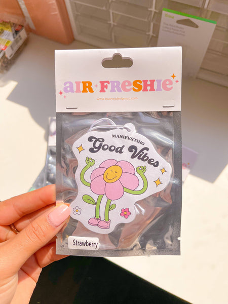 Manifest Good Vibes Car Air Freshener (Strawberry Scent)