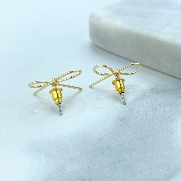 18k Gold Filled Bow Stud Earrings