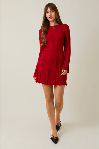 Flare Ribbed Swearer Dress