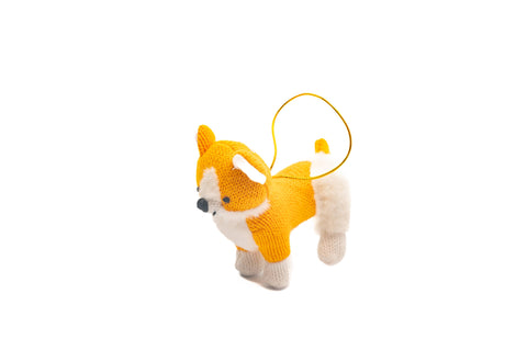 Knitted Corgi Dog Christmas Ornament