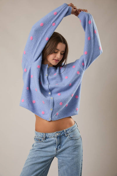 POLKA DOT SWEATER CARDIGAN