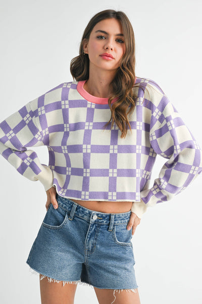 Pam Plaid Sweater