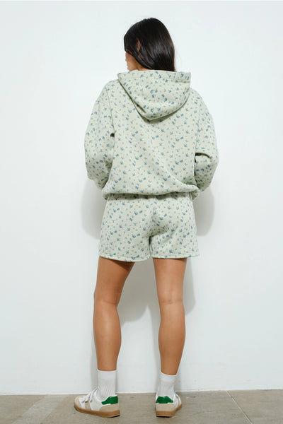 Ditsy Floral Sweat Shorts Mint