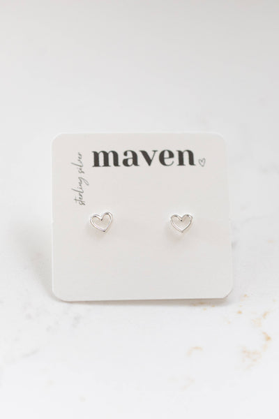 'Open Heart' Stud Earrings: Gold Vermeil