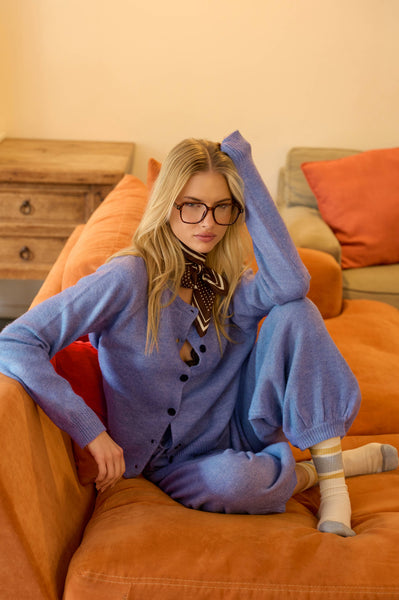 Knit Cardigan and Balloon Leg Pants Set