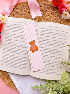 Coquette Teddy Bear Linen Bookmark