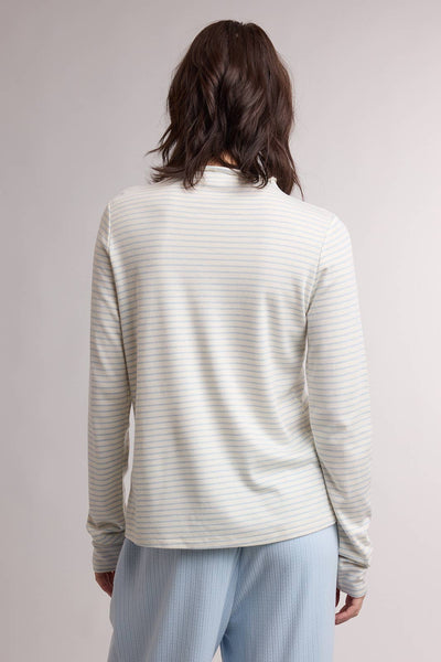 Striped Rolled Neck Knit Top