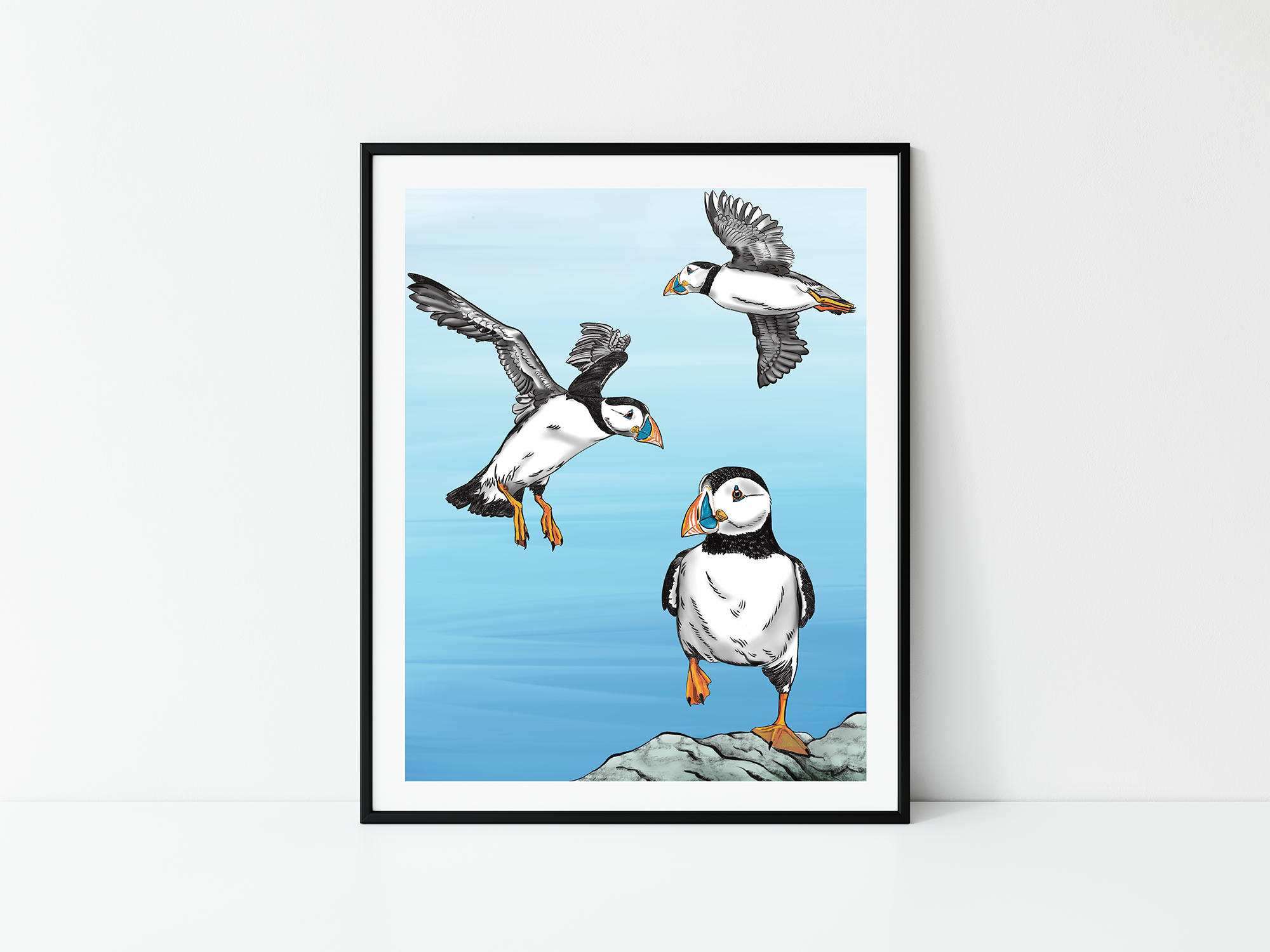 Atlantic Puffins Art Print