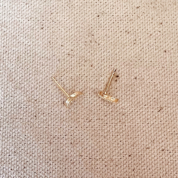 18k Gold Filled Crescent Moon Studs