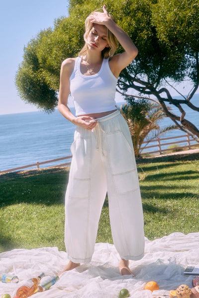 Balloon Shaped Cotton Pants