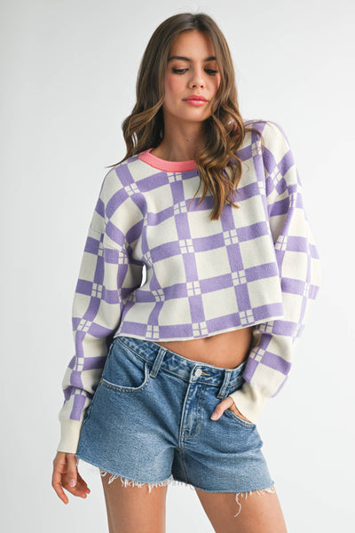 Pam Plaid Sweater