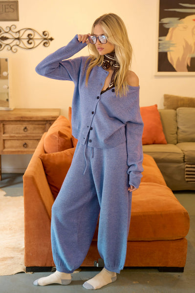 Knit Cardigan and Balloon Leg Pants Set