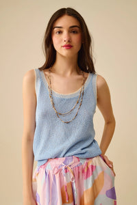 Light Blue Knit Tank Top